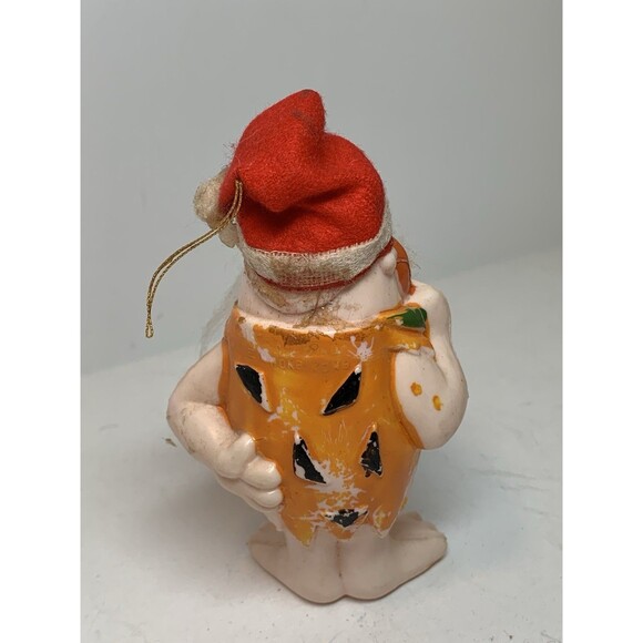 Vintage Flintstones Santa Christmas Tree Ornament 1976 Hong Kong Plastic Cartoon - Picture 7 of 9